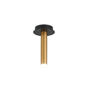 Rita 1 Pendant With 200mm Tube, 5W LED, 4000K, 325lm, IP44, Satin Black/Satin Gold, 3yrs Warranty