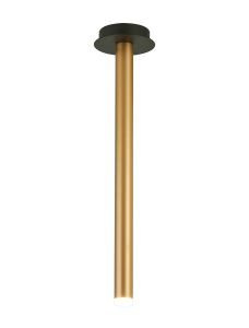 Rita 1 Pendant With 510mm Tube, 5W LED, 4000K, 325lm, IP44, Satin Black/Satin Gold, 3yrs Warranty