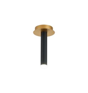 Rita 1 Pendant With 200mm Tube, 5W LED, 4000K, 325lm, IP44, Satin Gold/Satin Black, 3yrs Warranty
