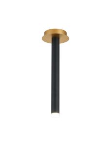 Rita 1 Pendant With 350mm Tube, 5W LED, 4000K, 325lm, IP44, Satin Gold/Satin Black, 3yrs Warranty