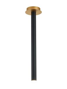 Rita 1 Pendant With 510mm Tube, 5W LED, 4000K, 325lm, IP44, Satin Gold/Satin Black, 3yrs Warranty