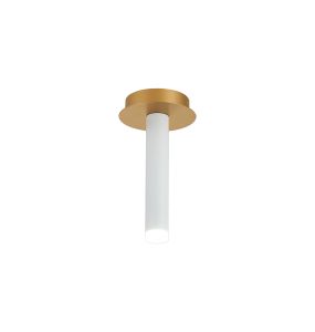 Rita 1 Pendant With 200mm Tube, 5W LED, 4000K, 325lm, IP44, Satin Gold/Satin White, 3yrs Warranty