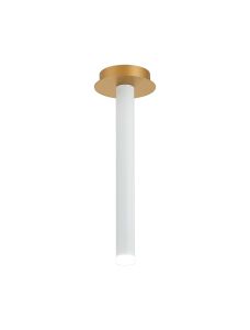 Rita 1 Pendant With 350mm Tube, 5W LED, 4000K, 325lm, IP44, Satin Gold/Satin White, 3yrs Warranty