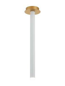 Rita 1 Pendant With 510mm Tube, 5W LED, 4000K, 325lm, IP44, Satin Gold/Satin White, 3yrs Warranty
