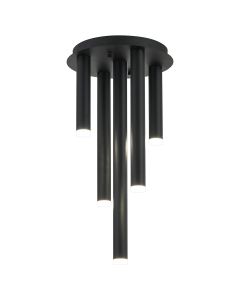 Rita 30cm Round 5 Ceiling Light, 25W LED, 4000K, 1625lm, IP44, Satin Black, 3yrs Warranty
