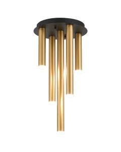 Rita 30cm Round 5 Ceiling Light, 25W LED, 4000K, 1625lm, IP44, Satin Black/Satin Gold, 3yrs Warranty