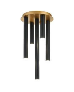 Rita 30cm Round 5 Ceiling Light, 25W LED, 4000K, 1625lm, IP44, Satin Gold/Satin Black, 3yrs Warranty