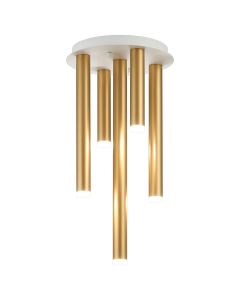Rita 30cm Round 5 Ceiling Light, 25W LED, 4000K, 1625lm, IP44, Satin White/Satin Gold, 3yrs Warranty