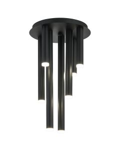 Rita 32cm Round 7 Ceiling Light, 35W LED, 4000K, 2275lm, IP44, Satin Black, 3yrs Warranty