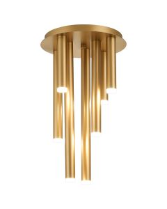 Rita 32cm Round 7 Ceiling Light, 35W LED, 4000K, 2275lm, IP44, Satin Gold, 3yrs Warranty