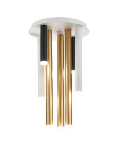 Rita 32cm Round 7 Ceiling Light, 35W LED, 4000K, 2275lm, IP44, Satin White/Satin Black/Satin Gold, 3yrs Warranty