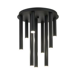 Rita 35cm Round 9 Ceiling Light, 45W LED, 4000K, 2925lm, IP44, Satin Black, 3yrs Warranty