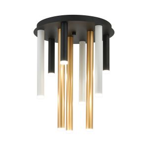 Rita 35cm Round 9 Ceiling Light, 45W LED, 4000K, 2925lm, IP44, Satin Black/Satin Gold/Satin White, 3yrs Warranty