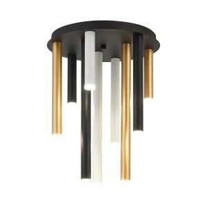 Rita 35cm Round 9 Ceiling Light, 45W LED, 4000K, 2925lm, IP44, Satin Black/Satin Gold/Satin White, 3yrs Warranty
