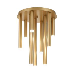 Rita 35cm Round 9 Ceiling Light, 45W LED, 4000K, 2925lm, IP44, Satin Gold, 3yrs Warranty