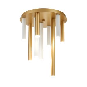 Rita 35cm Round 9 Ceiling Light, 45W LED, 4000K, 2925lm, IP44, Satin Gold/Satin White, 3yrs Warranty
