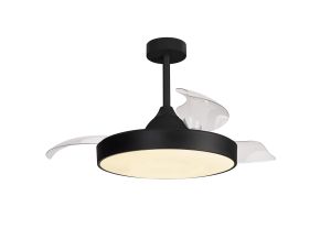 Alaska 50cm 50W LED Dimmable Ceiling Light With Built-In 30W DC Fan, 2700-5000K Remote & APP Control, 3300lm, Black, 5yrs Warranty