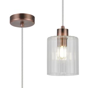 Umbre 12cm Pendant, 1 x E14, IP44, Bronze/Clear Glass