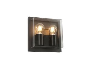 Apuribollita Wall Lamp, 2 x E27, IP65, Anthracite/Clear PC, 2yrs Warranty