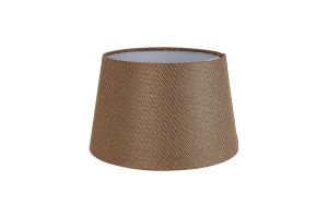 Alessandro Round, 35x22cm Linen Fabric Shade (F), Brown/White Laminate