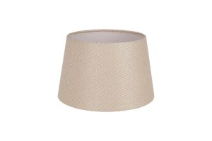 Alessandro Round, 35x22cm Fabric Shade (F), Ivory/White Laminate