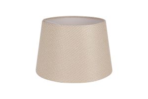 Alessandro Round, 40x26cm Fabric Shade (G), Ivory/White Laminate