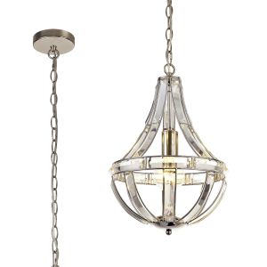 Koka 31cm Teardrop Pendant, 1 Light E27, Polished Nickel