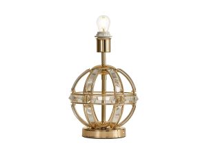 Koka Round Crystal Table Lamp Without Shade, 1 Light E27, French Gold