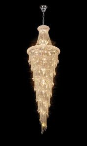 Alexandra 95cm Pendant 7 Layer Spiral 63 Light E14 Polished Chrome/Crystal Item Weight: 66.4kg