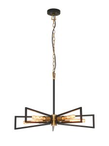 Rico Pendant, 5 Light E27, Gold/Satin Black