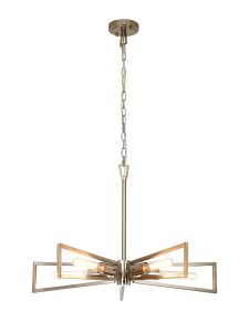 Rico Pendant, 5 Light E27, Satin Nickel/Polished Nickel