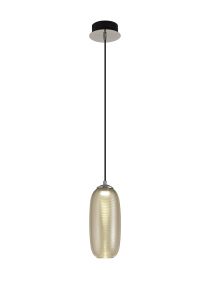 Drivemo Pendant, 1 x 6W LED, 4000K, 540lm, Champagne/Black, 3yrs Warranty