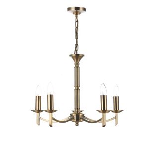 Ambassador 5 Light E14 Antique Brass Adjustable Or Dual Mount Ceiling Pendant