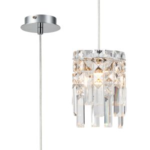 Areni 13cm Pendant, 1 x G9, IP44, Polished Chrome/Crystal