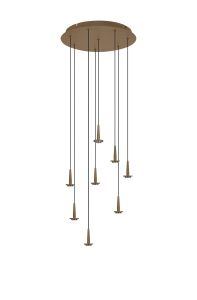 Andromeda 40cm Round Pendant (FRAME ONLY), 8 x 5W LED, 3000K, 4000lm, Gold, 3yrs Warranty
