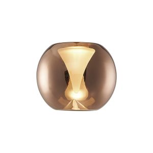 Andromeda 13cm Round (A) Glass Shade, Copper With Inner Frosted Funnel