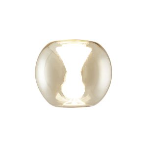 Andromeda 13cm Round (A) Glass Shade, Amber With Inner Frosted Funnel