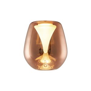 Andromeda 12cm Wine (B) Glass Shade, Copper With Inner Frosted Funnel