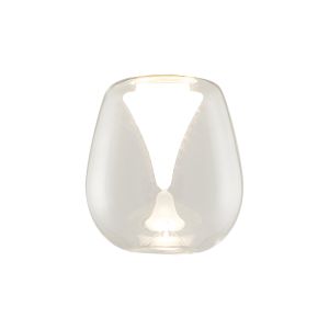 Andromeda 12cm Wine (B) Glass Shade, Clear With Inner Frosted Funnel