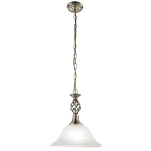 Endon ANTARA-AB Antara - Single Ceiling Light - Alabaster & Antique Brass 1 Light