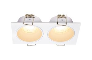 Antilla Recessed Downlight Rectangular, 2 x GU10 Mini (Max 12W), Cut Out: 100 x 50mm, Matt White