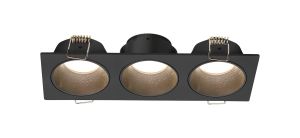 Antilla Recessed Downlight Rectangular, 3 x GU10 Mini (Max 12W), Cut Out: 152 x 50mm, Matt Black