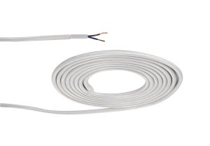 Briciole 25m Roll White Braided 2 Core 0.75mm Cable VDE Approved