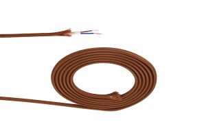 Briciole 25m Roll Dark Brown Braided 2 Core 0.75mm Cable VDE Approved