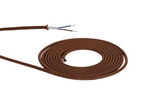 Briciole 25m Roll Red Brown Braided 2 Core 0.75mm Cable VDE Approved