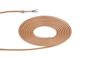 Briciole 25m Roll Rose Gold Braided 2 Core 0.75mm Cable VDE Approved