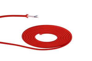 Briciole 25m Roll Red Braided 2 Core 0.75mm Cable VDE Approved