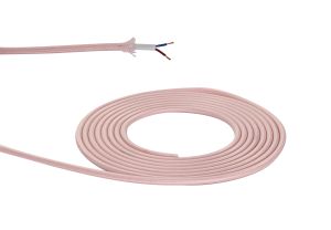 Briciole 25m Roll Pink Braided 2 Core 0.75mm Cable VDE Approved