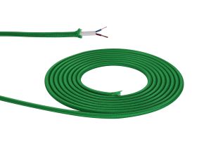Briciole 25m Roll Bottle Green Braided 2 Core 0.75mm Cable VDE Approved