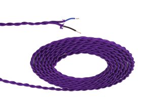 Briciole 25m Roll Purple Braided Twisted 2 Core 0.75mm Cable VDE Approved